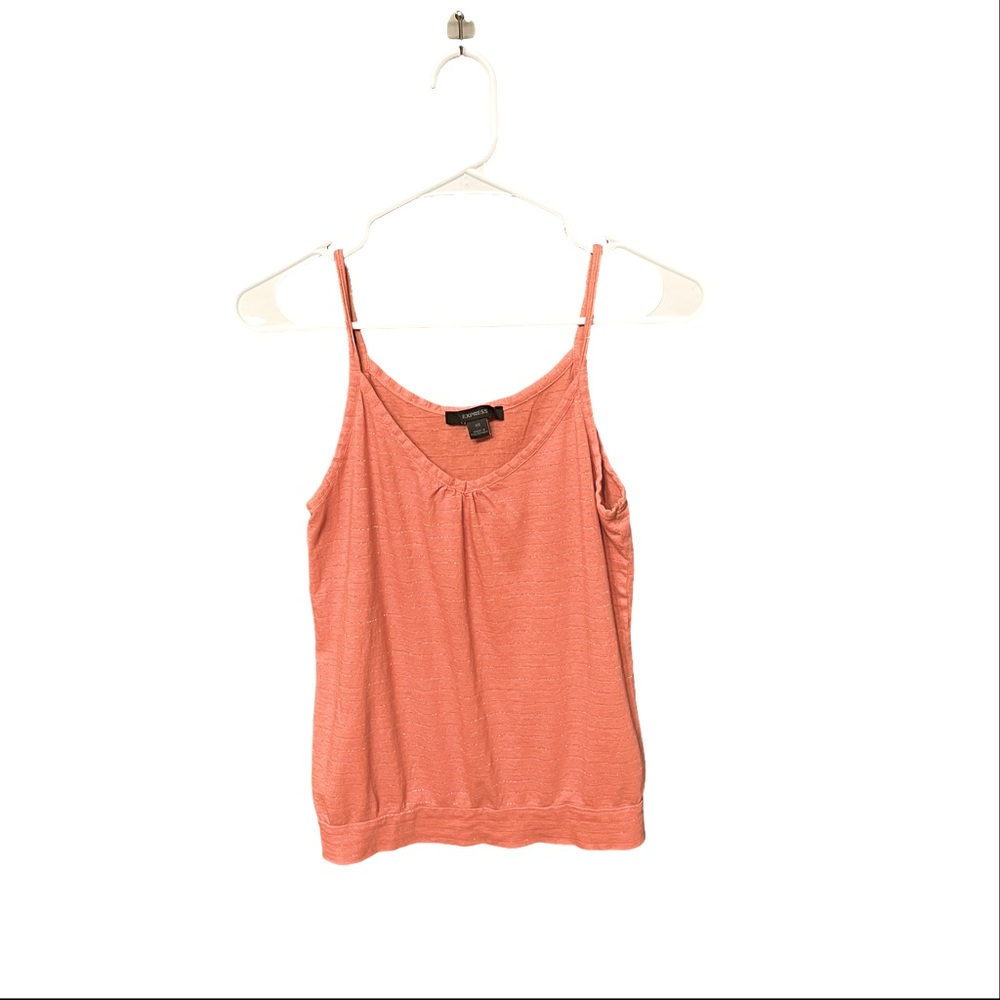 EXPRESS Pink And Silver Striped Tank Top